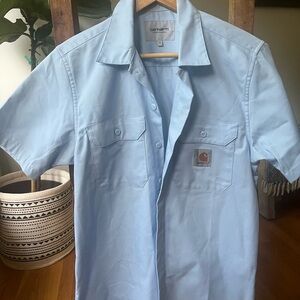 Carhartt WIP Light Blue Workwear Button Up Shirt Mens Small Like New